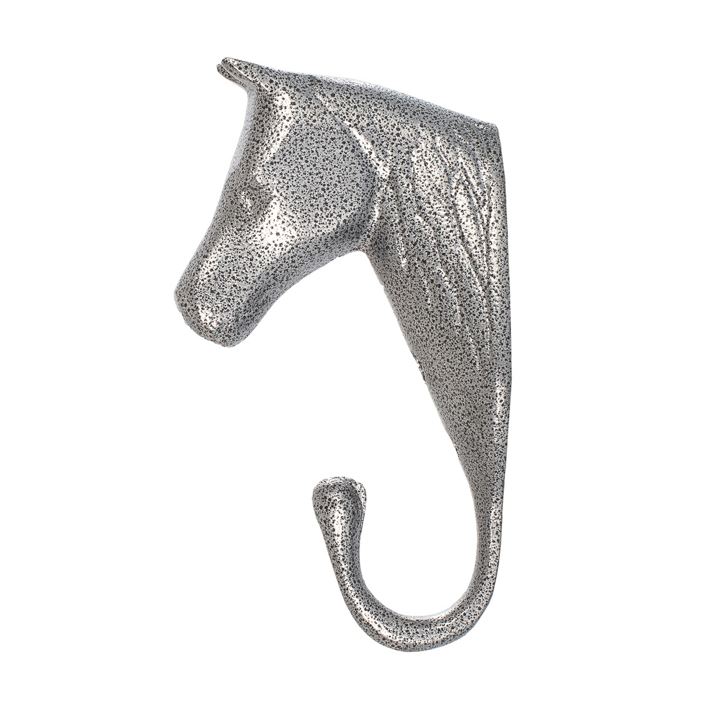 Suporte preto em forma de cabeça de cavalo