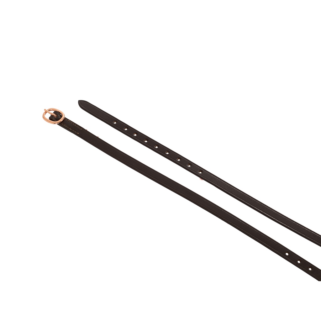 Correias de esporins de couro com fivela ouro rosa