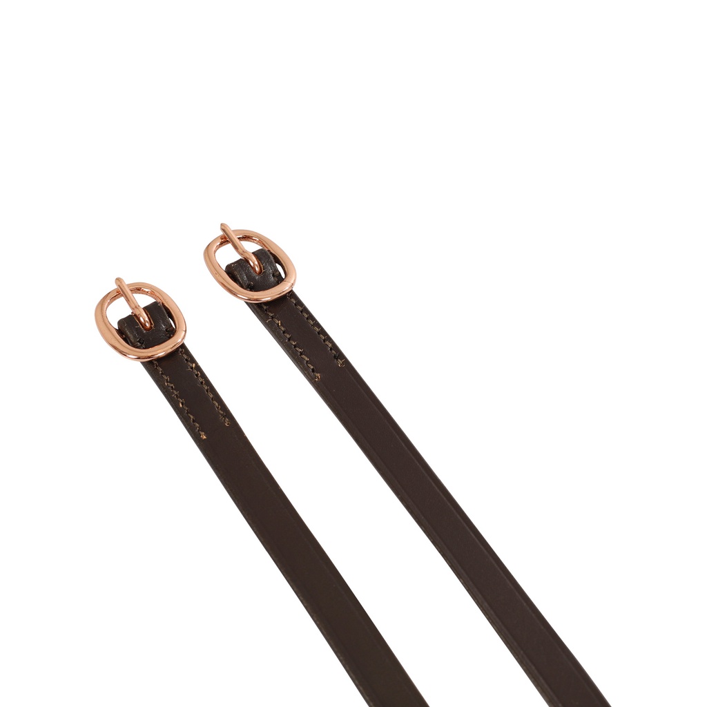 Correias de esporins de couro com fivela ouro rosa