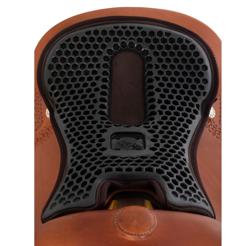 Protector de arreio Acavallo ortho-coccyx western hexagonal gel 20mm thickness with dry-lex 