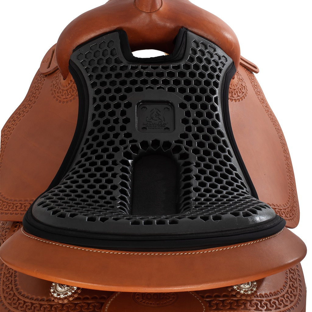 Protector de arreio Acavallo ortho-coccyx western hexagonal gel 20mm thickness with dry-lex 