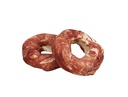 Snack donut de barbecue de pato e peixe