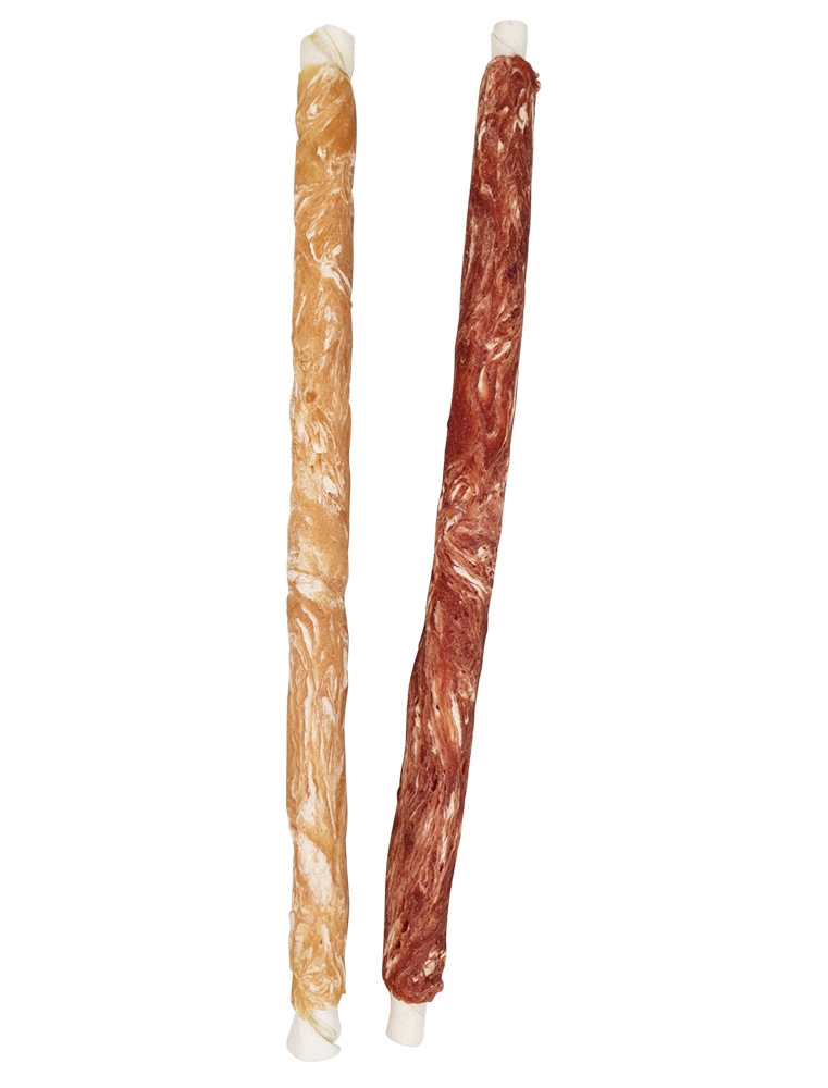 Snack stick de barbecue de galinha/pato e peixe