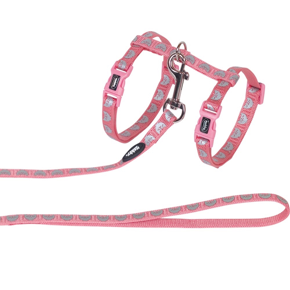 Conjunto peitural com trela para gato "Cat Head"