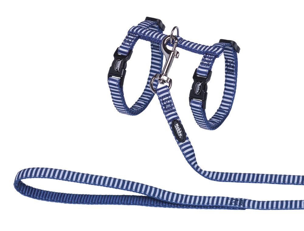 Peitoral com trela para gato "Marine Azul Escuro"