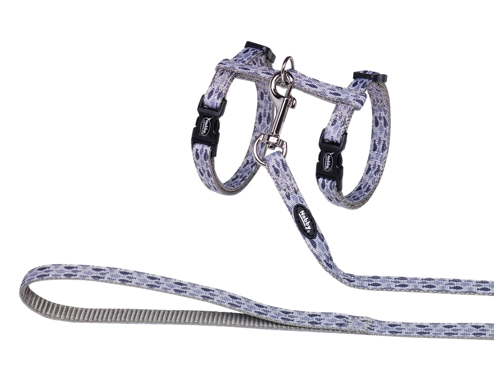 Peitoral com trela para gato "Fish Cinza"