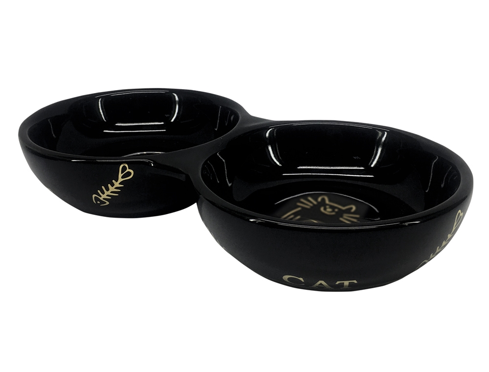 Comedouro duplo "Golden Cat"