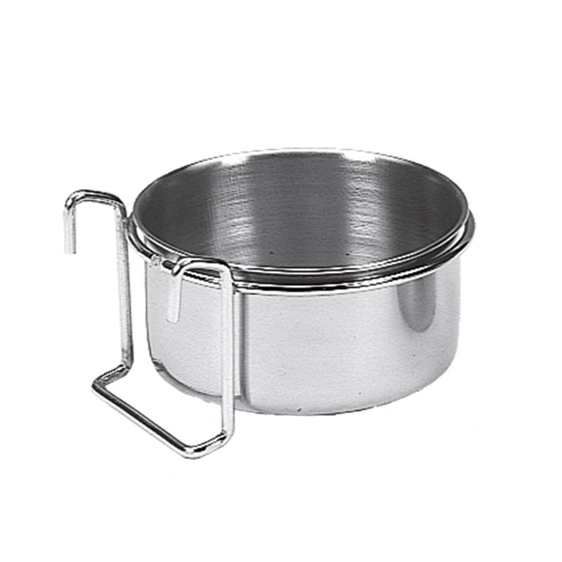 Comedouro em inox com suporte em gancho