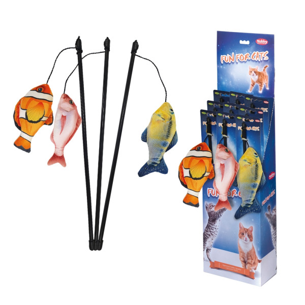Brinquedo Peixe c/vara Pack 9un