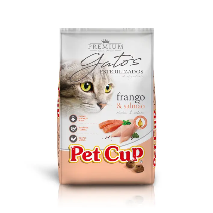 Ração Gato Esterelizado Premium "Pet Cup" 3 Kg 