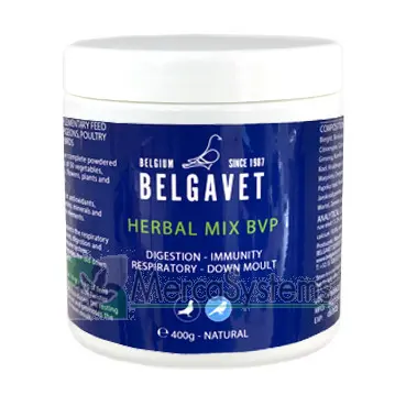 Belgavet Herbal Mix 400 gr. (Ajuda o sistema respiratório, a digestão e o sistema imunológico). Para Pombos e Pássaros.