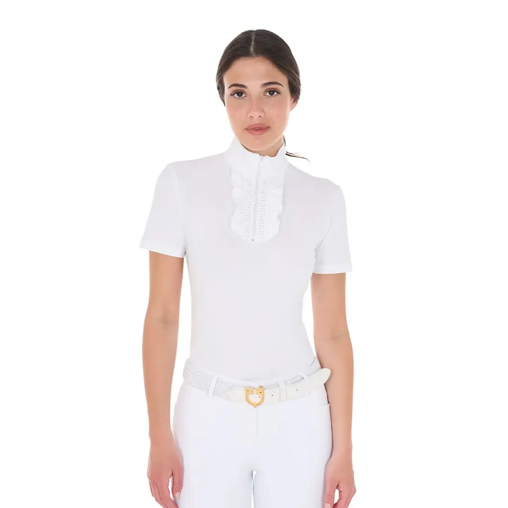 Polo de concurso Slim Fit Equestro Brilhantes e Folhos