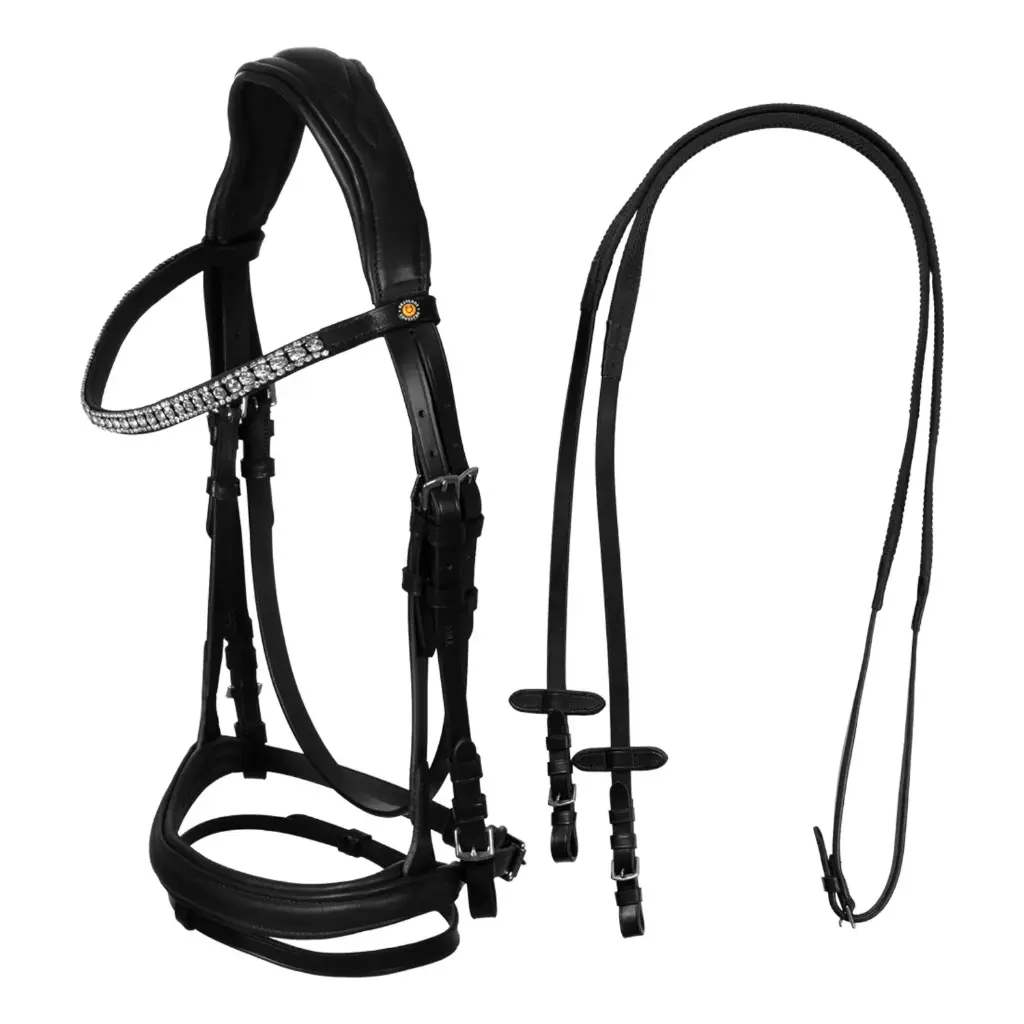 Cabeçada Black leather anatomical 