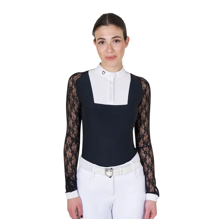 Polo Concurso Manga comprida Brilhantes Equestro 