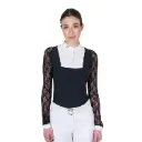 Polo Concurso Manga comprida Brilhantes Equestro 