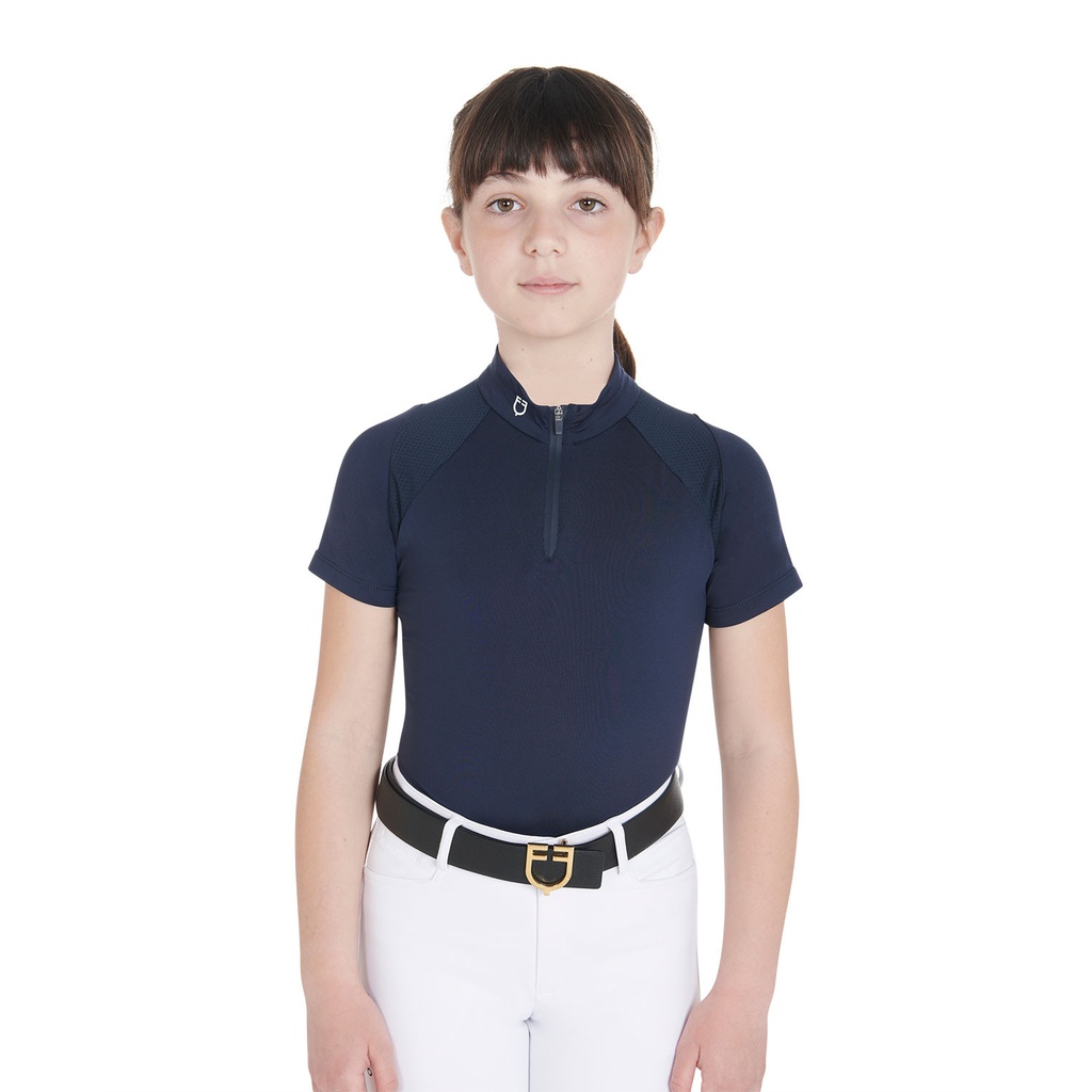 Polo infantil slim fit para treino em tecido técnico