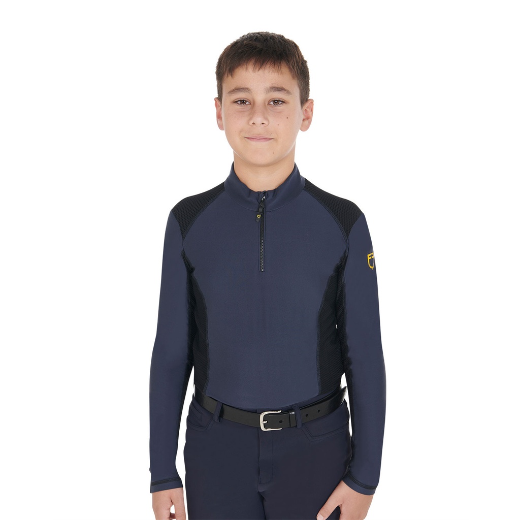 Camiseta infantil de treino em tecido técnico