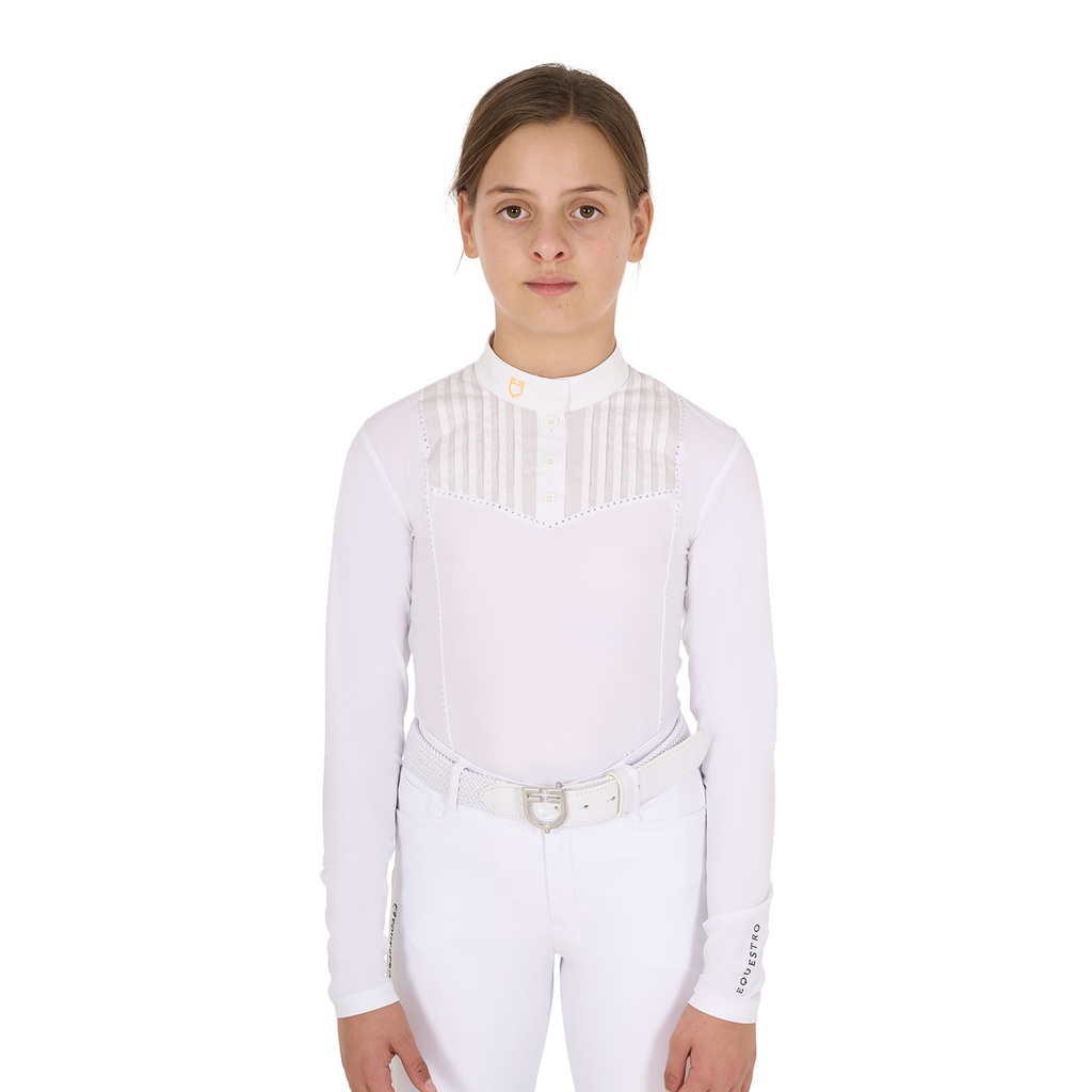 Polo infantil slim fit concurso com strass