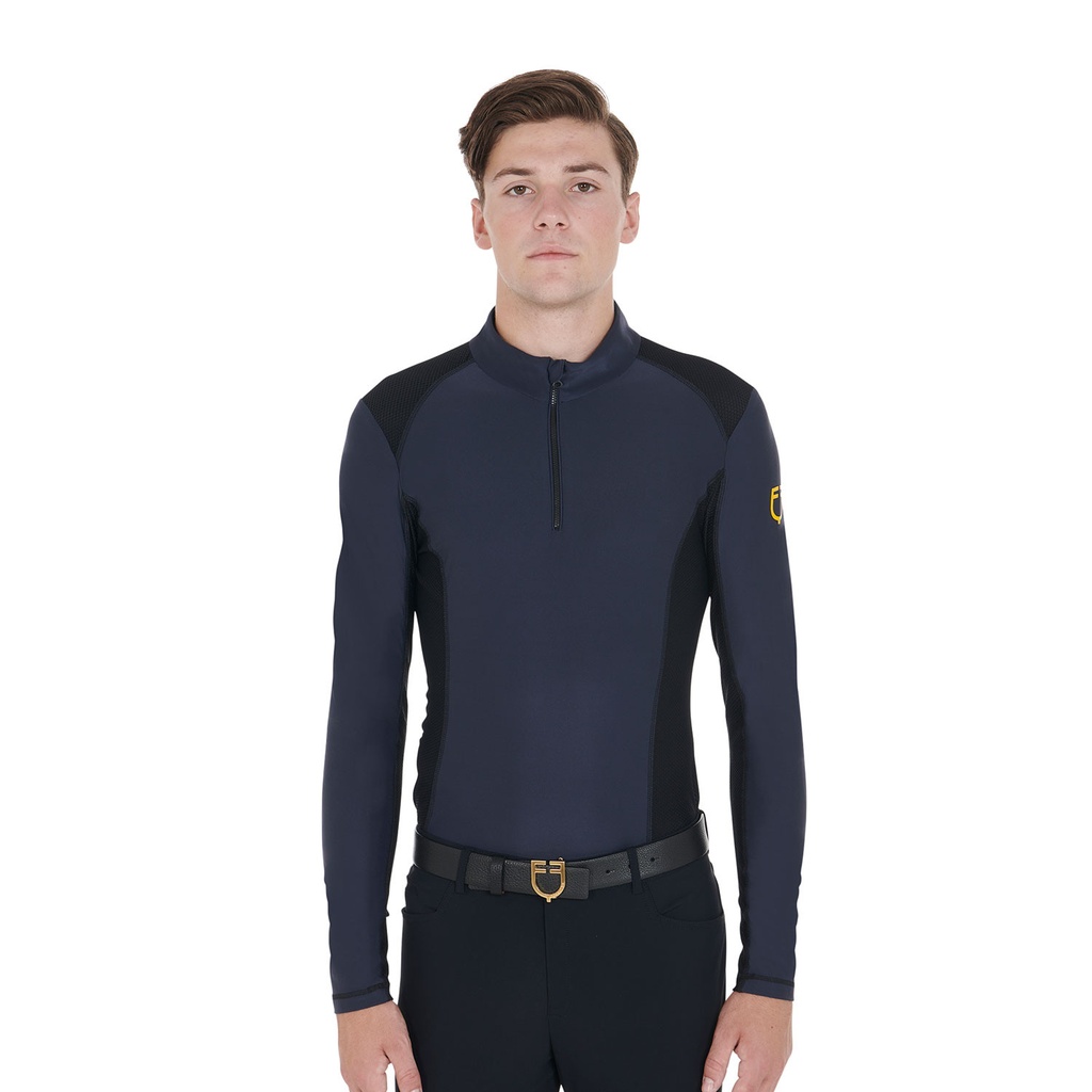 Polo masculino slim fit de treino de manga longa