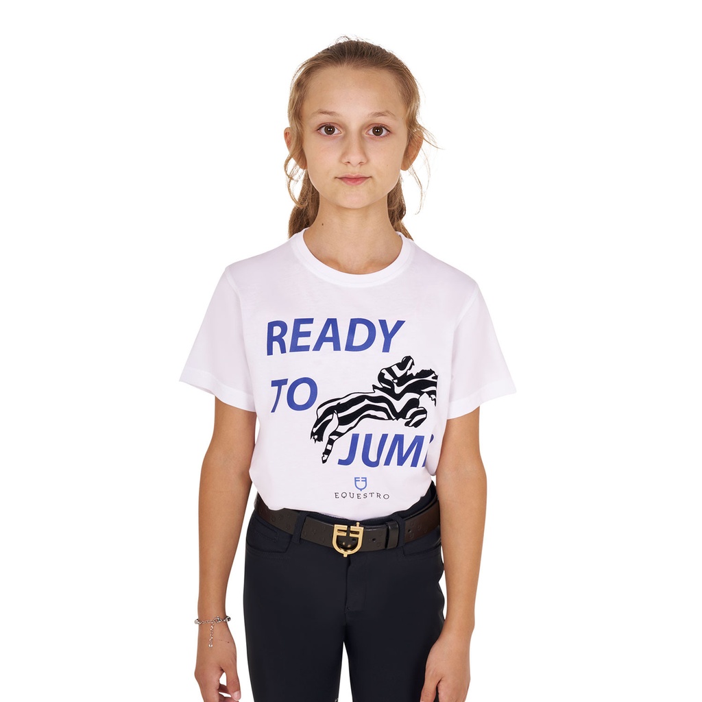 Camiseta infantil de algodão Ready to Jump