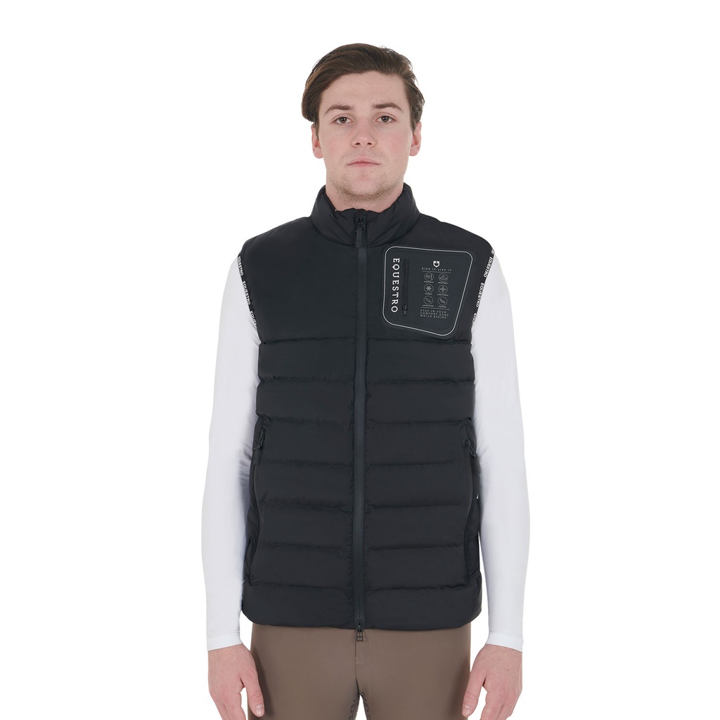 Colete masculino tecido elástico com patch de silicone