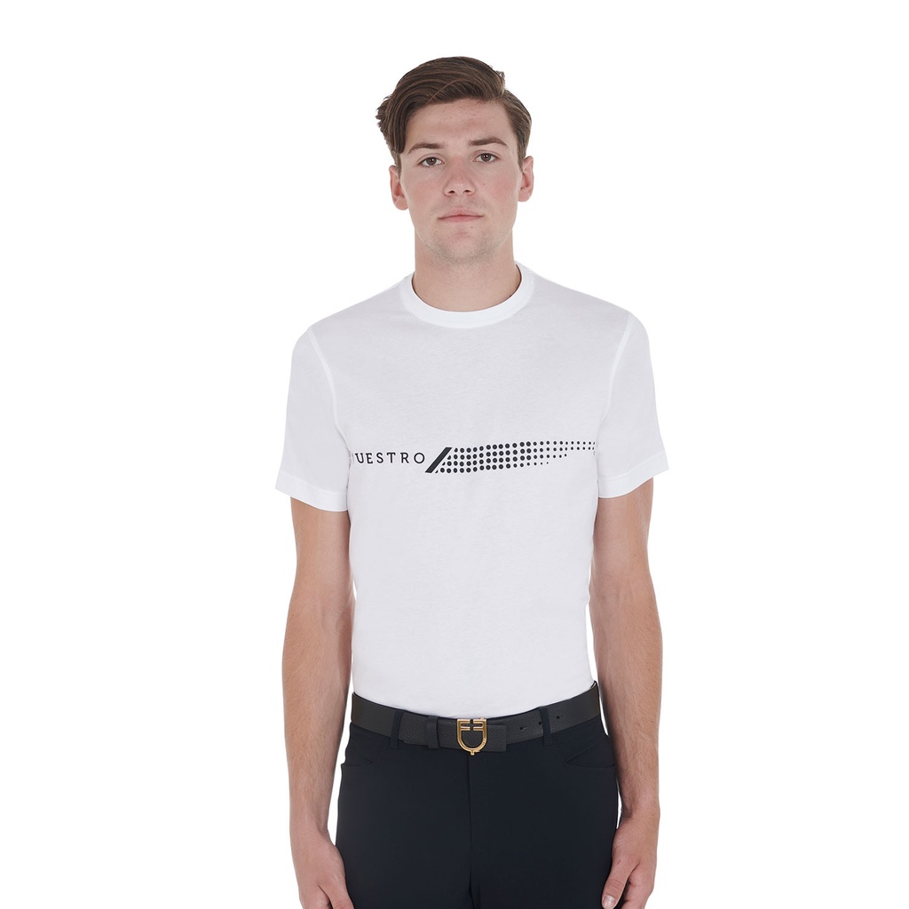 Camiseta masculina slim fit estampa contrastante