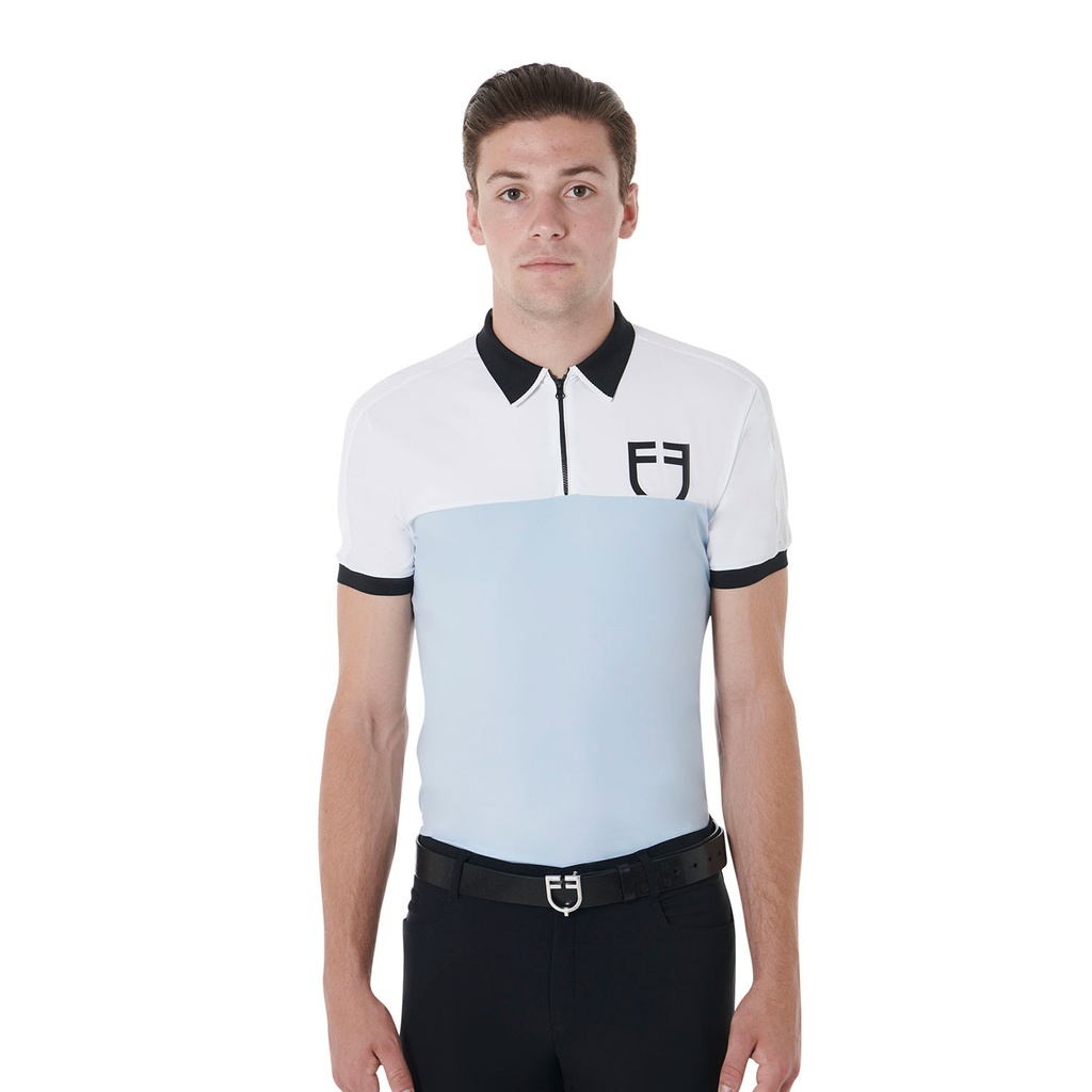 Polo masculino slim fit de treino com logo frontal