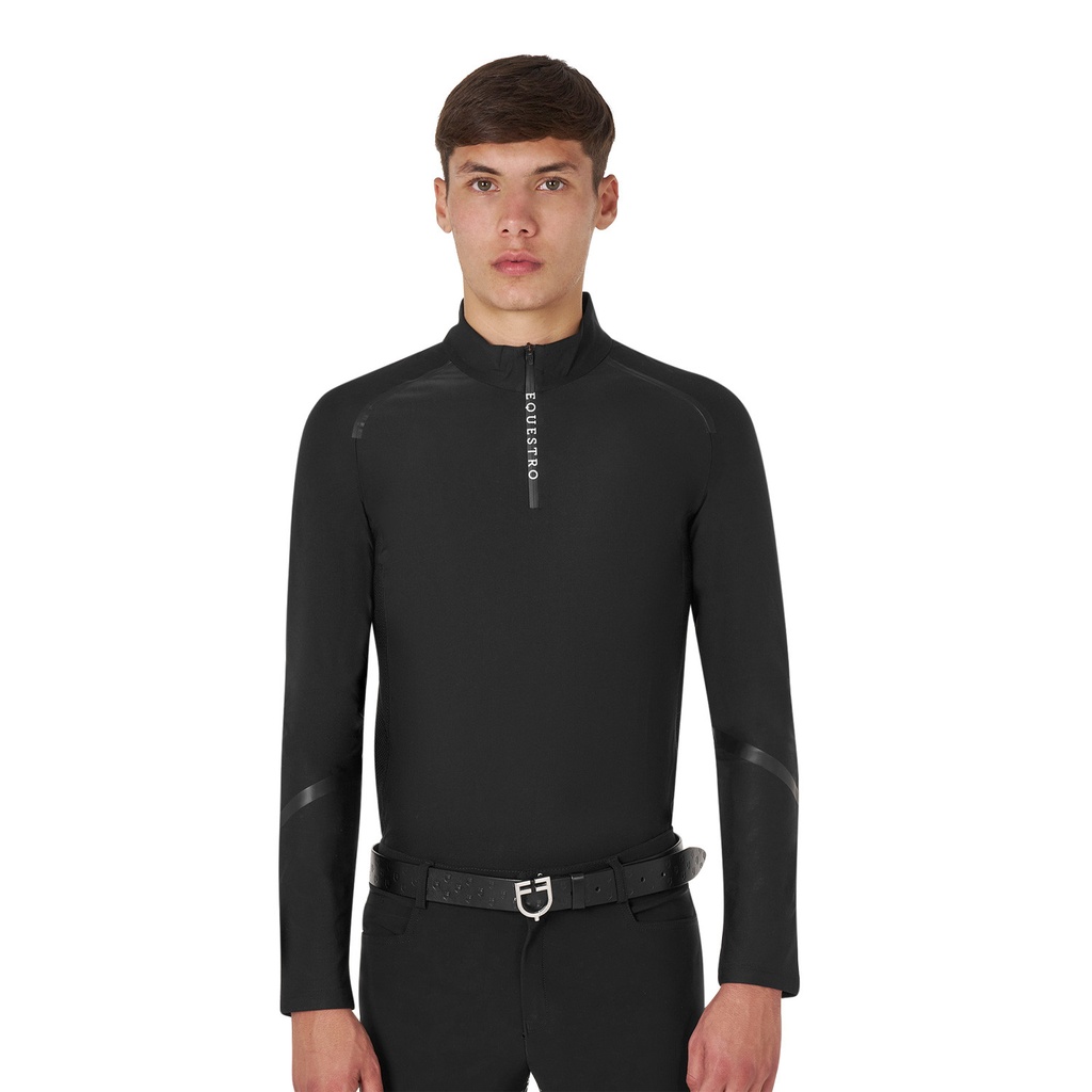 Camiseta polo masculina de treino slim fit de manga longa