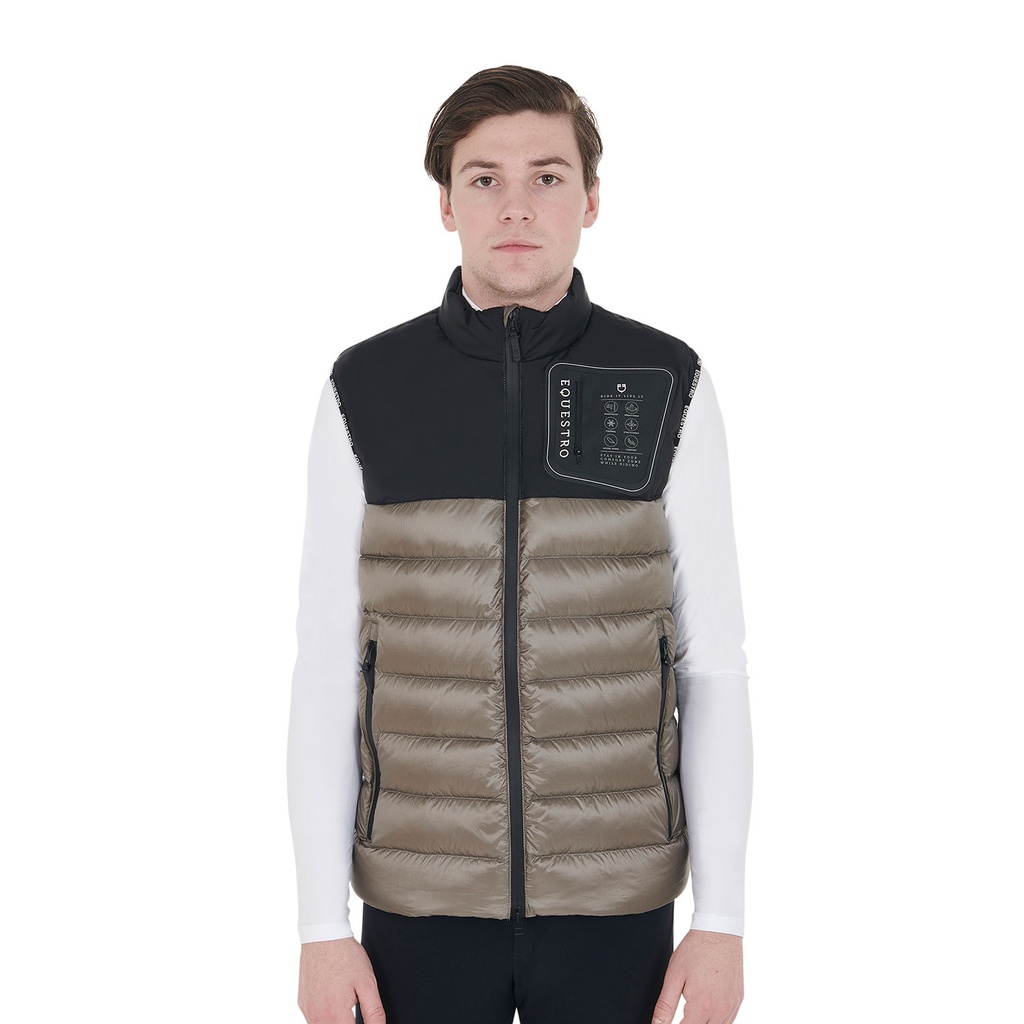 Colete masculino bimaterial com patch de silicone
