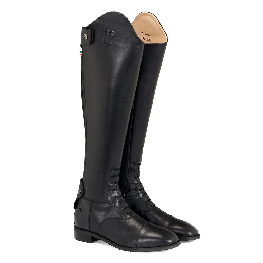 Botas unissex com cadarço e zíper traseiro