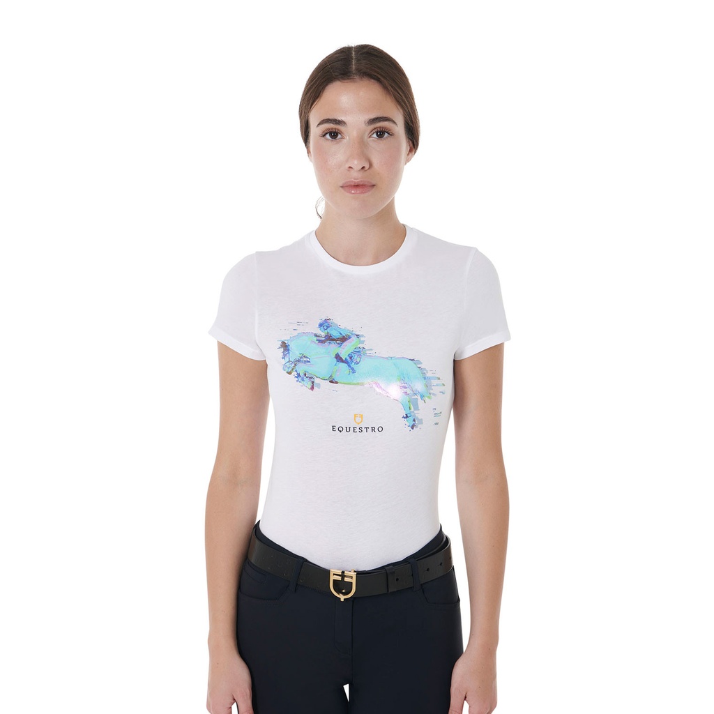 Camiseta feminina slim fit estampa Jump