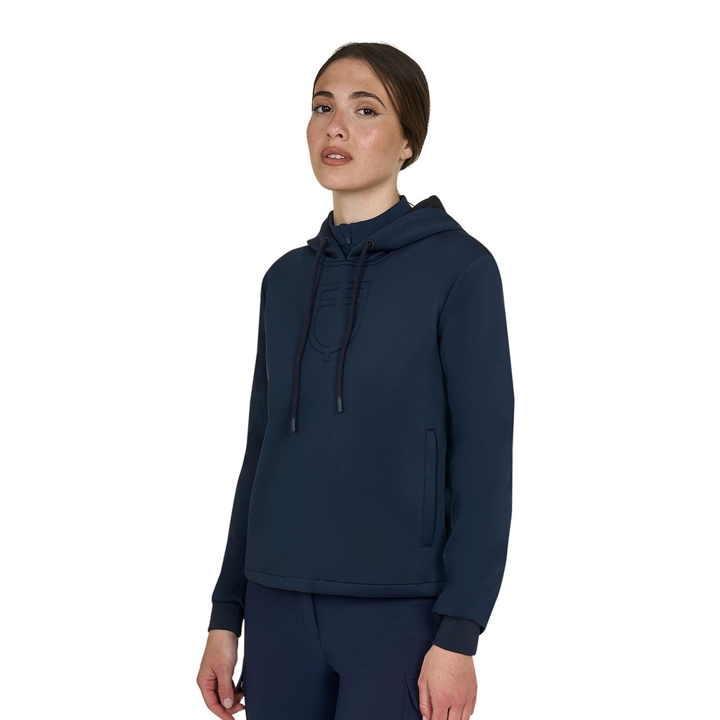 Moletom feminino cut out com capuz