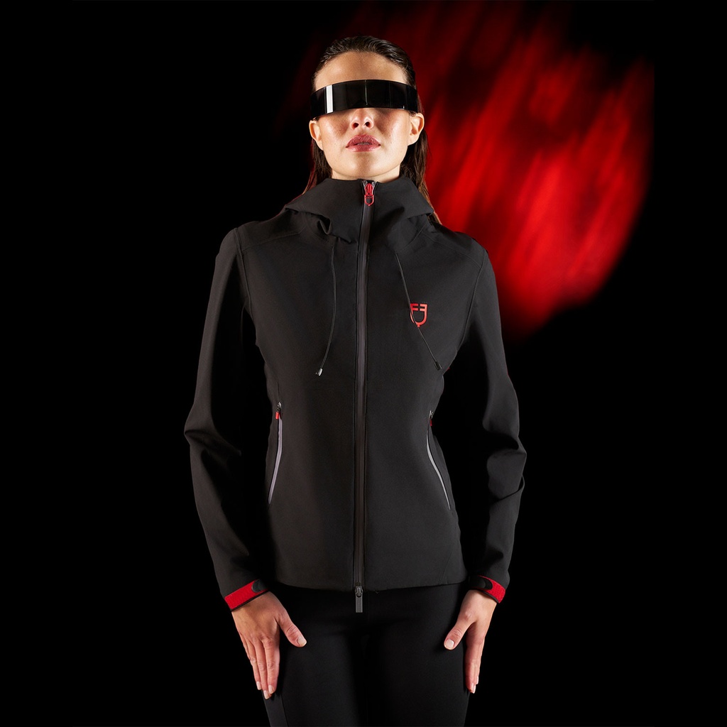 Casaco softshell feminino Equestro Ridertechnology impermeável zíper