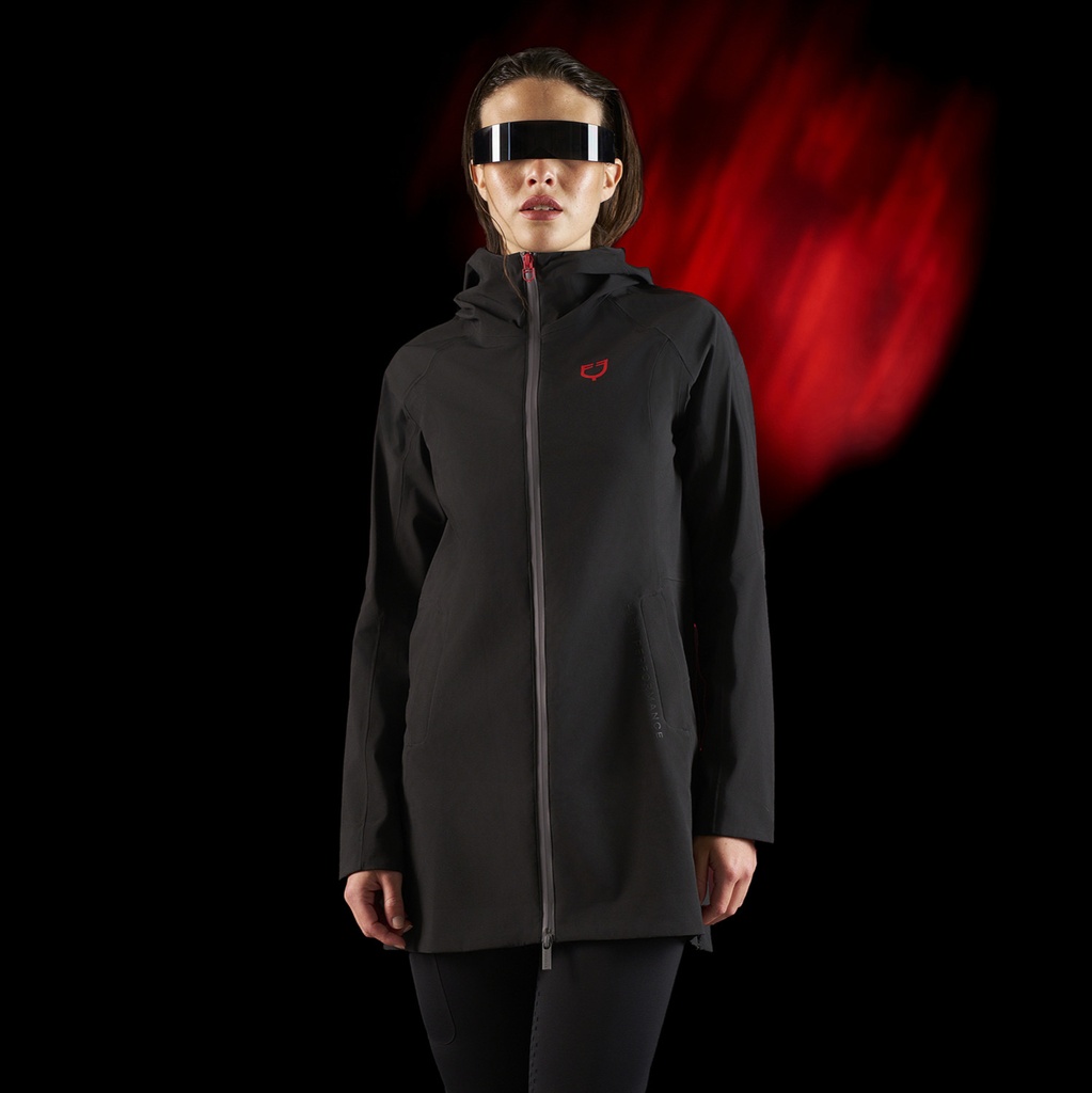 Casaco softshell feminino Equestro Ridertechnology impermeável longo