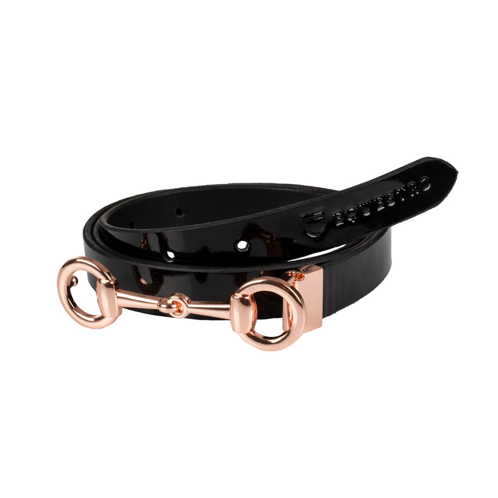 Cinto feminino brilhante com fivela filete