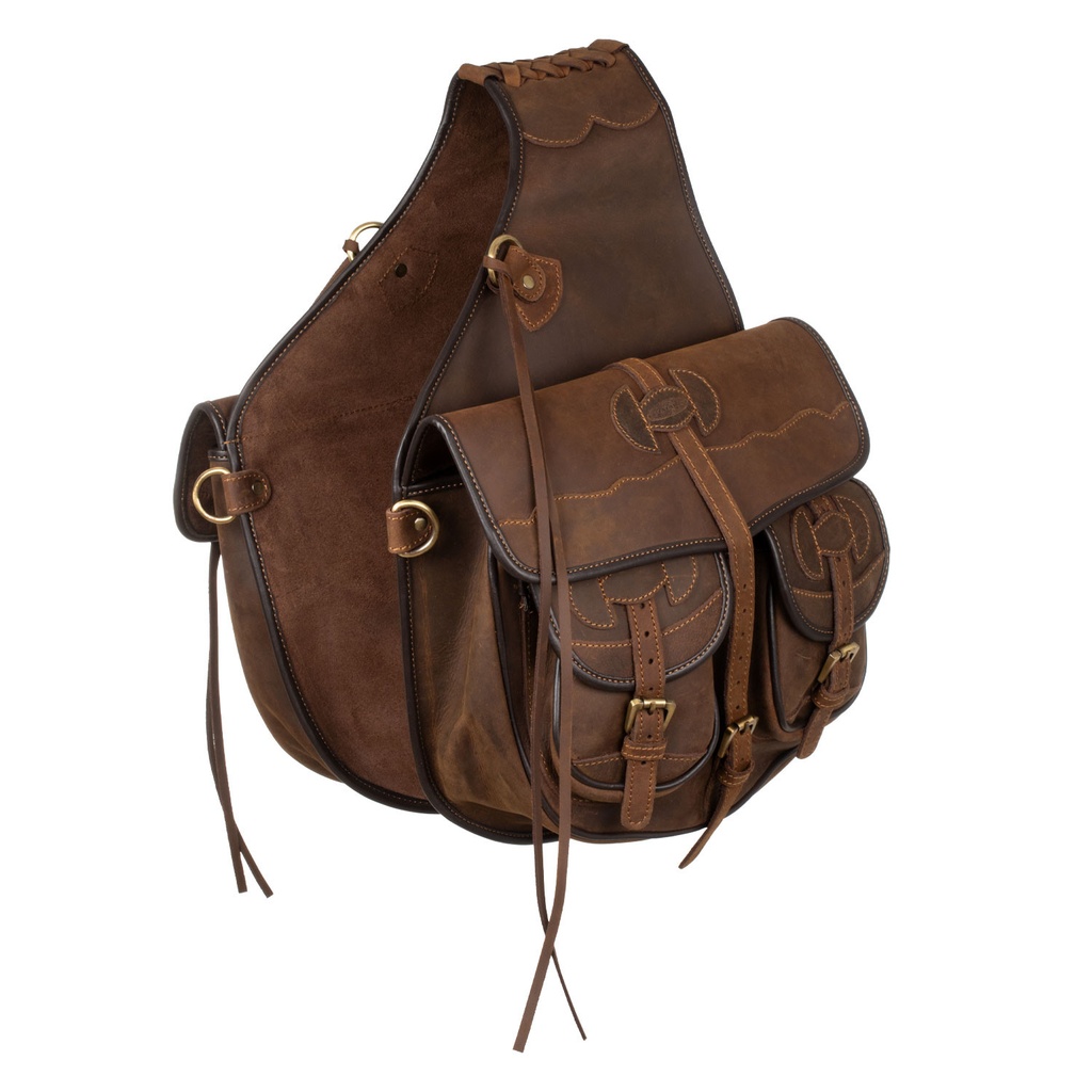 Alforje para sela western em couro decorado