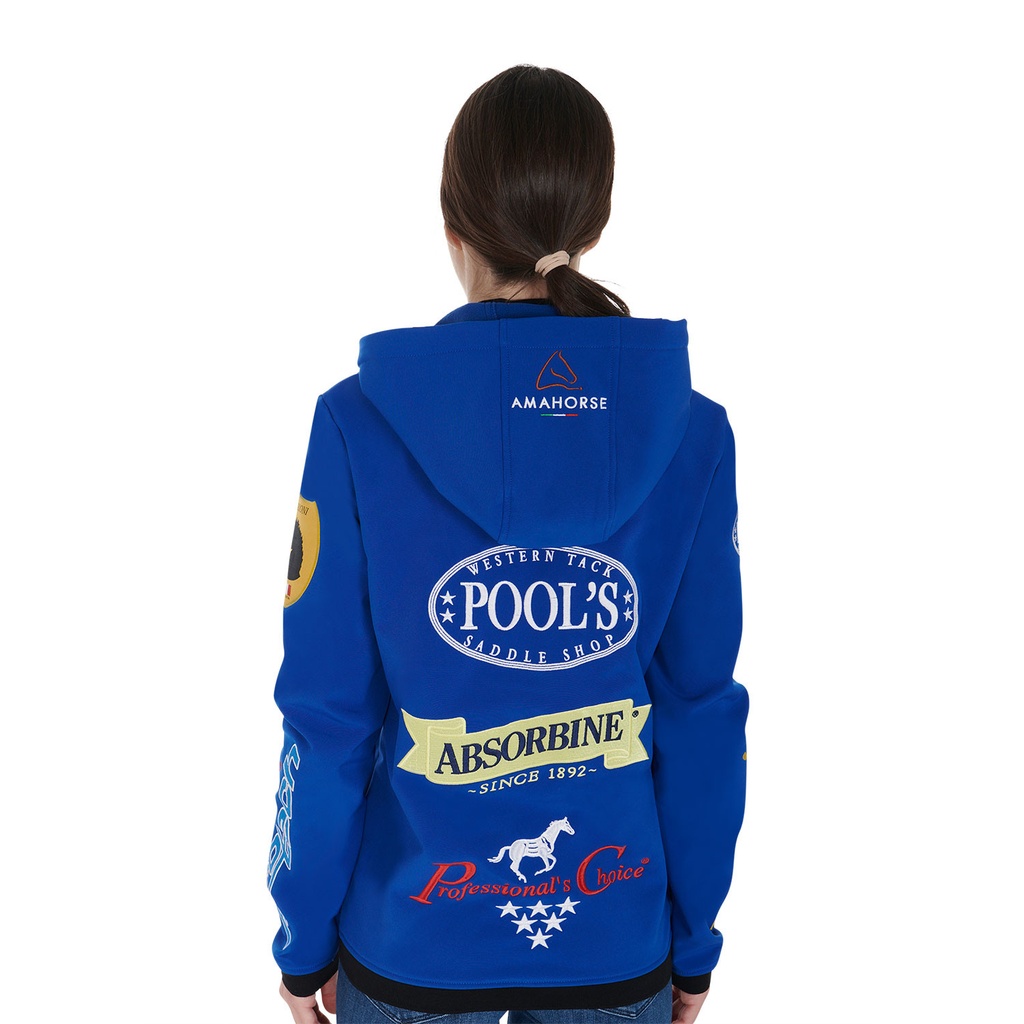 Jaqueta softshell unissex com vários logos felpada