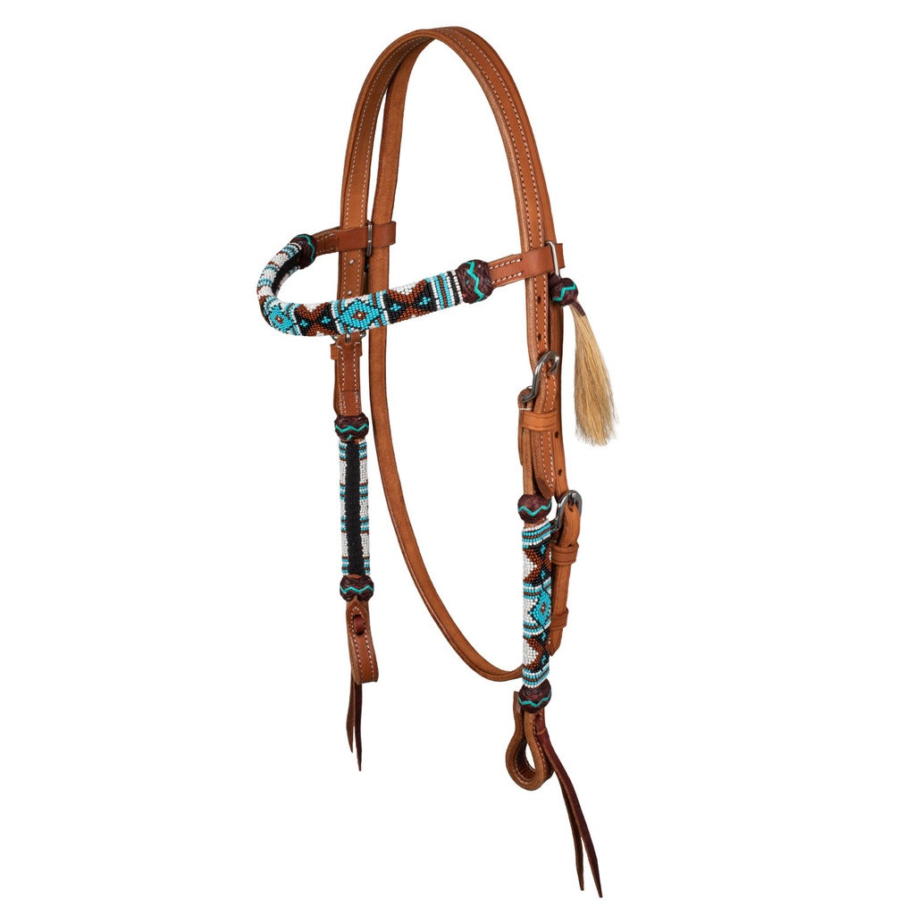 Testeira western com pérolas navajo