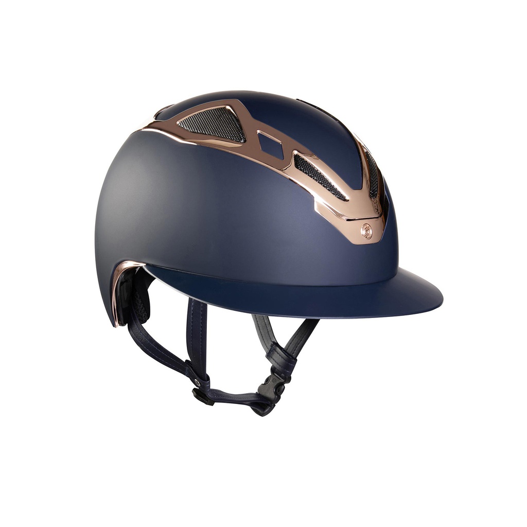 CAPACETE APEX CHROME LADY AZUL FOSCO/OURO ROSA