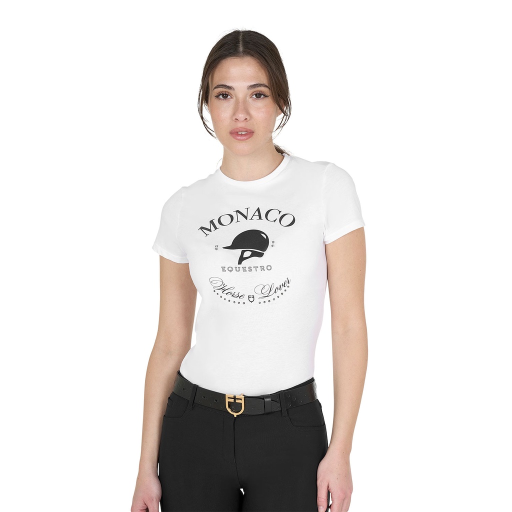 Camiseta feminina Monaco em algodão com strass
