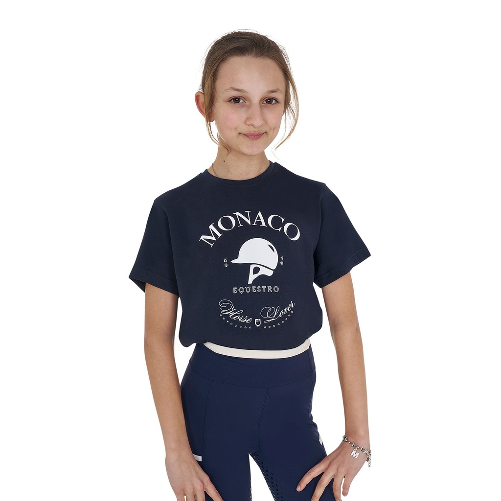 Camiseta infantil Monaco de algodão com strass