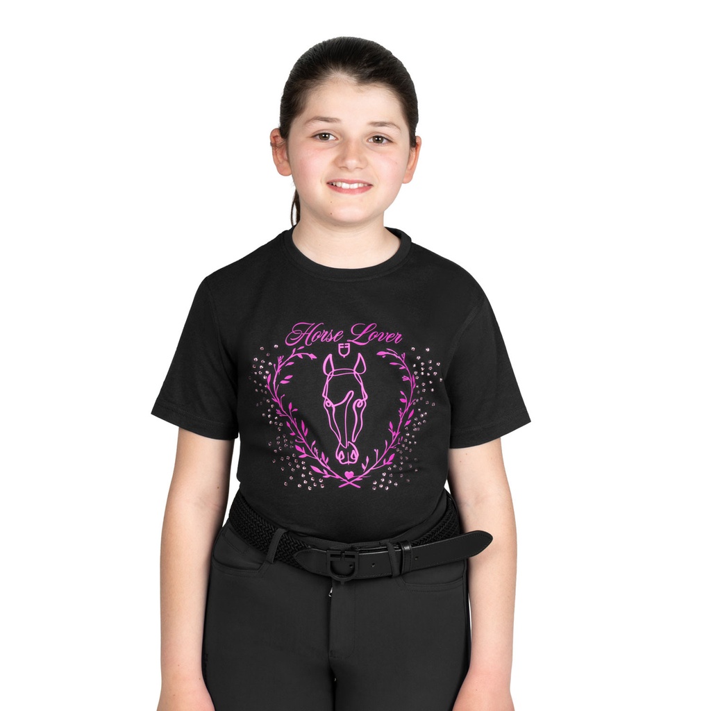 Camiseta de algodão de menina amante de cavalos