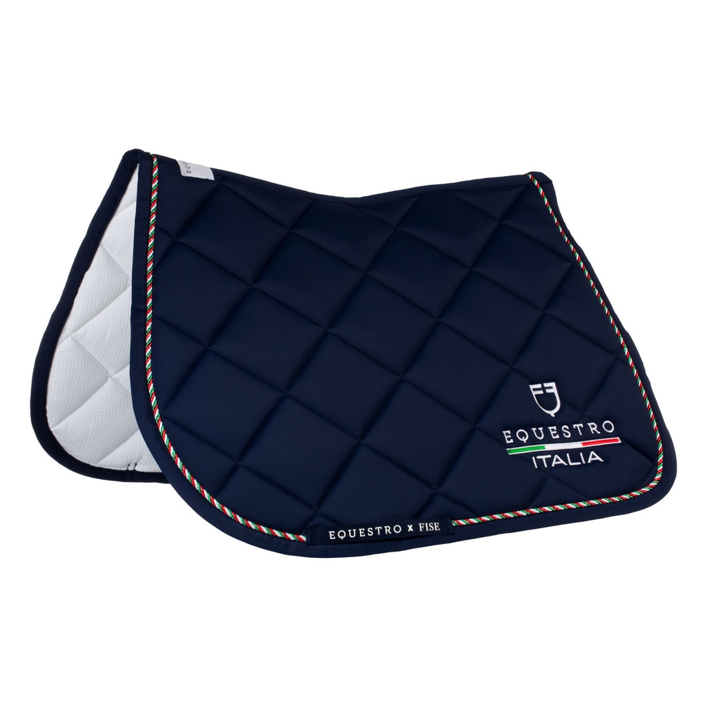 Sela para salto com debrum tricolor Equestro X FISE