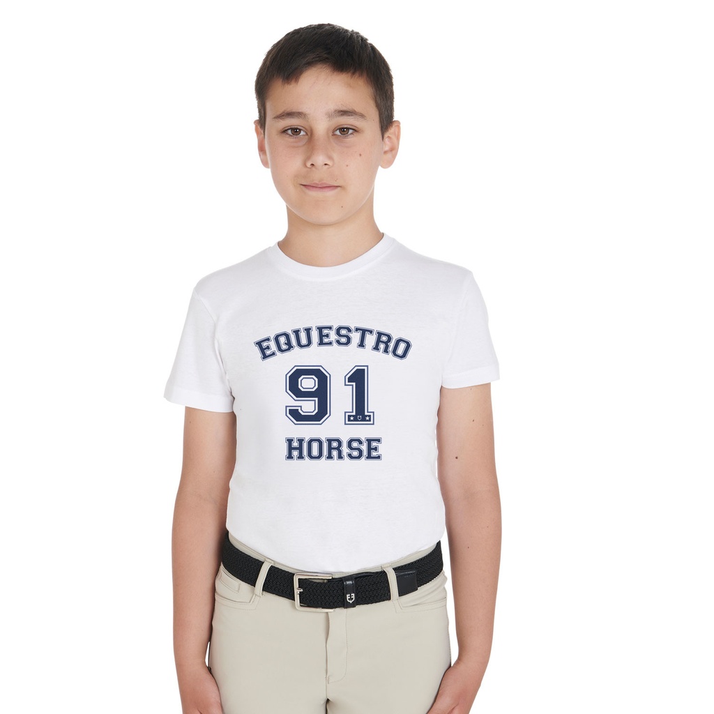 Camiseta de algodão do Clube de Cavalos para menino