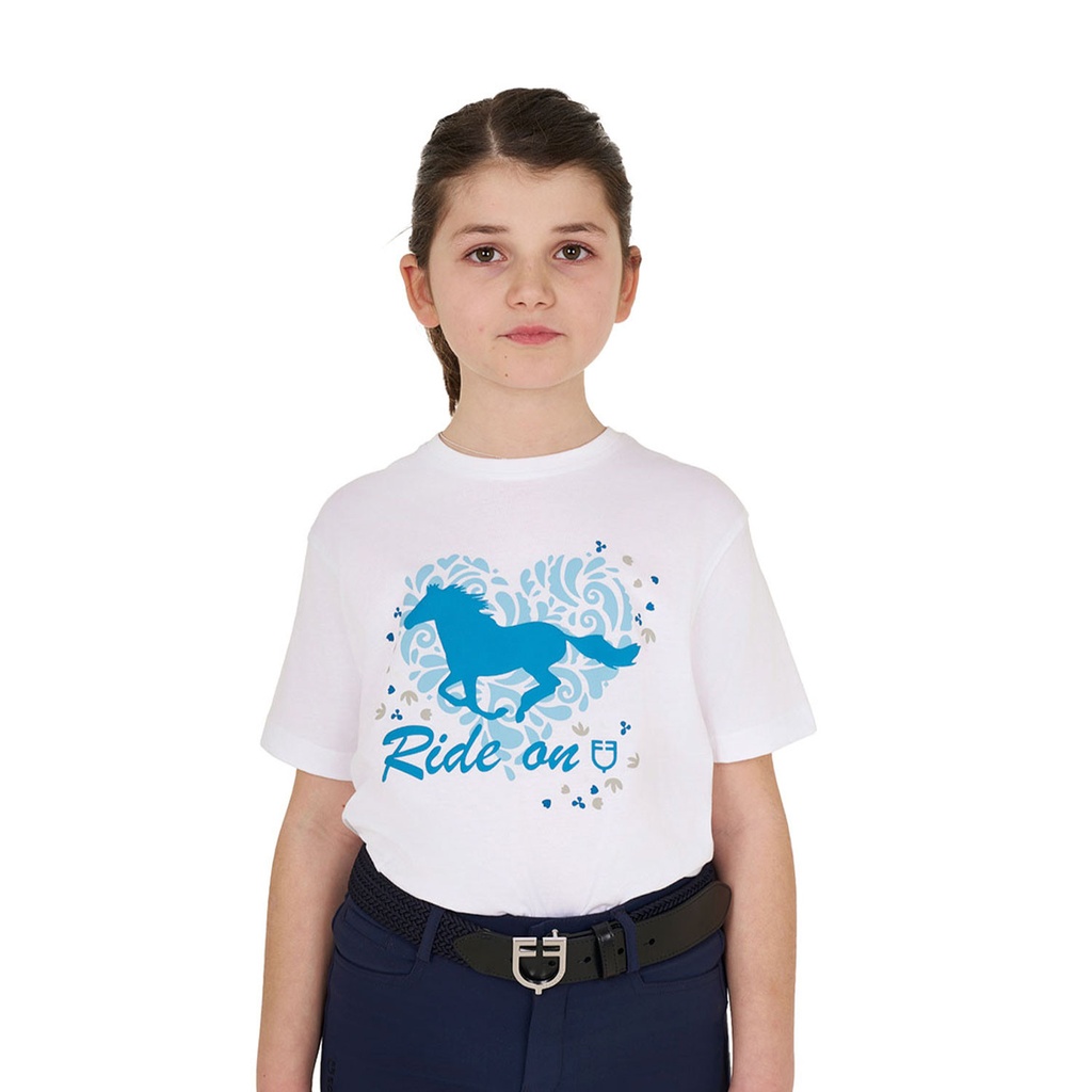 Camiseta de algodão infantil para menina