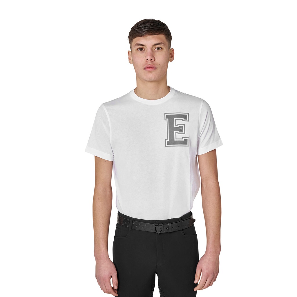 Camiseta de algodão masculina com monograma