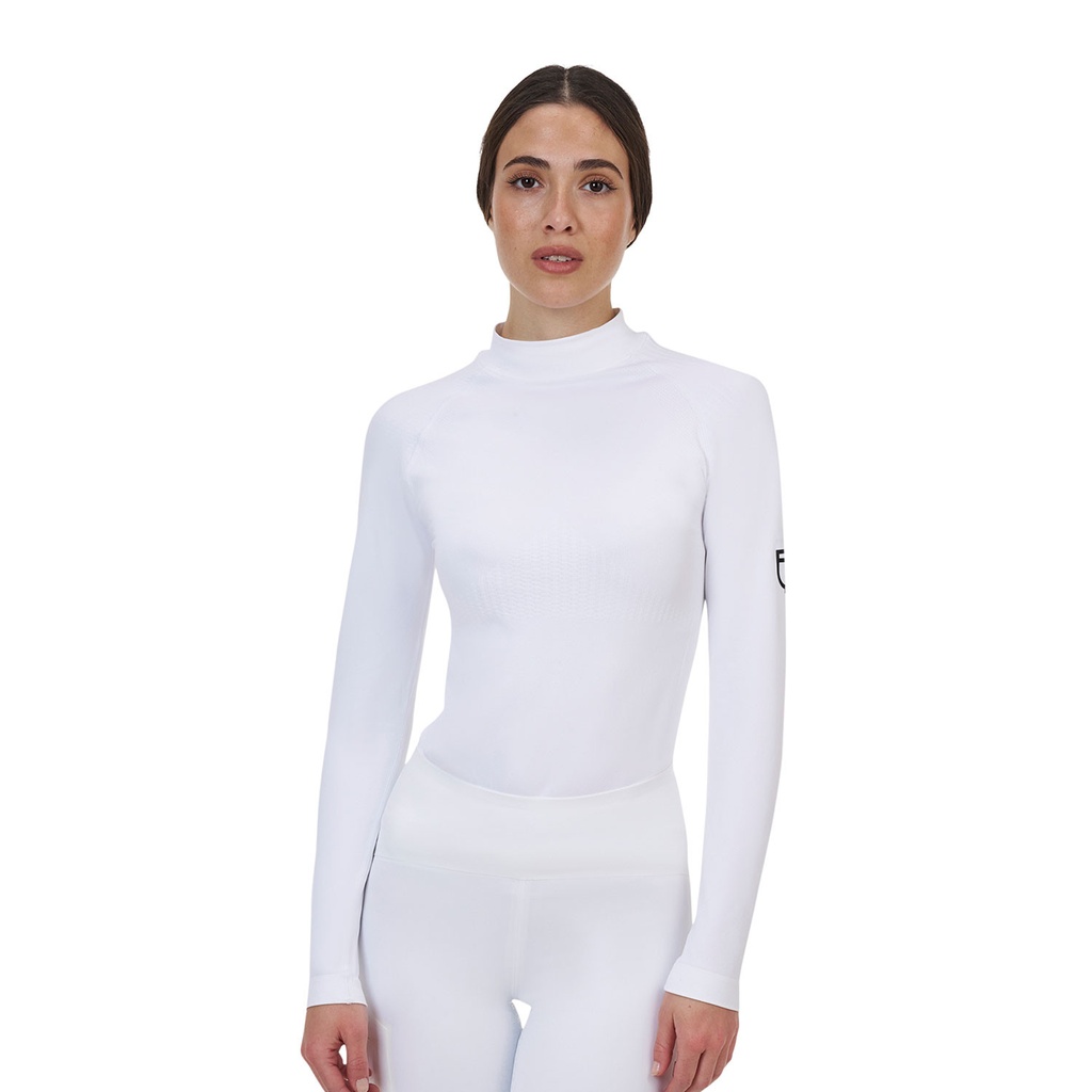 Camiseta feminina de base Equestro Ridertechnology de manga longa