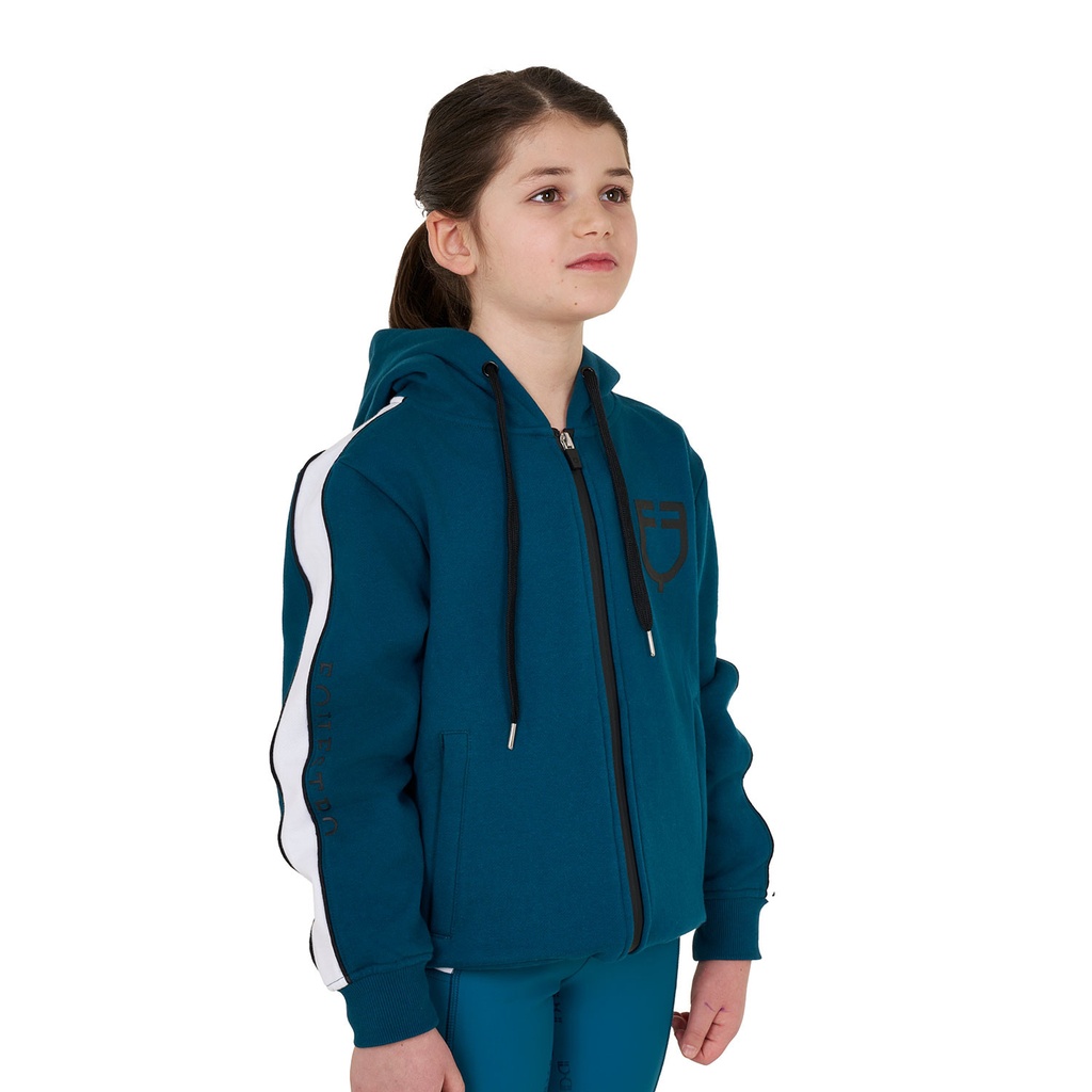 Moletom feminino de algodão com zíper