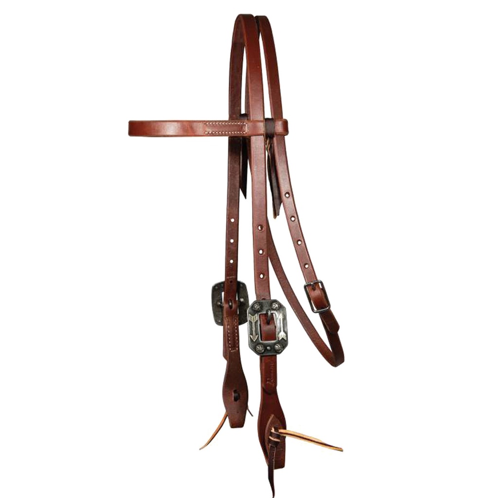 Cabeleira em couro graxo de 5/8 double buckle com fivela Arrow