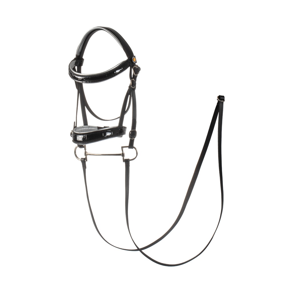 Rédea para hobby horse couro brilhante